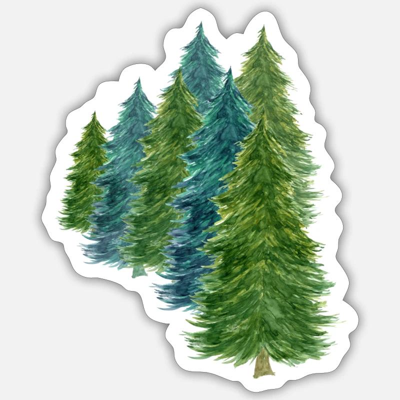 Christmas tree forest Sticker size S (10 x 10 cm)