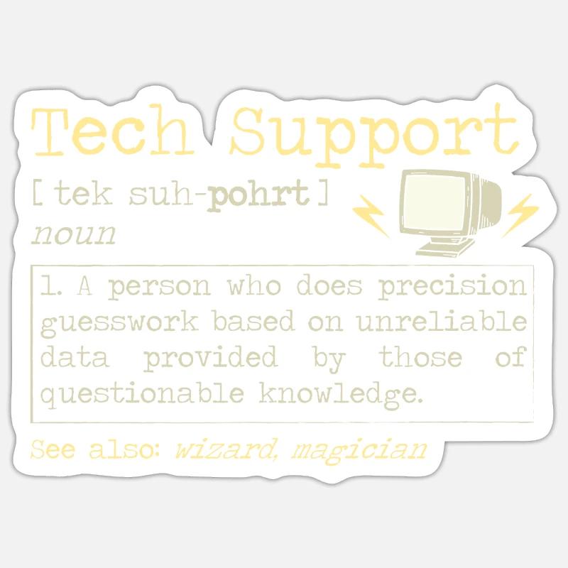 Tech Support | Ordinateur Helpdesk Technique Aide Sticker taille S (10 x 10 cm)