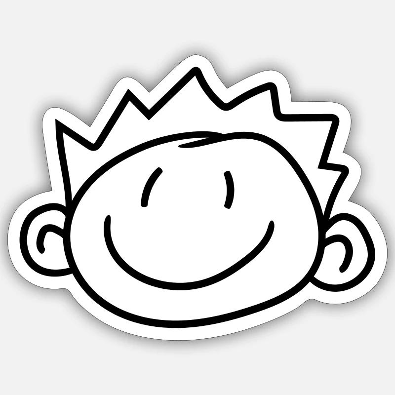 head face child painted scribble comic cartoon jun Sticker size S (10 x 10 cm)