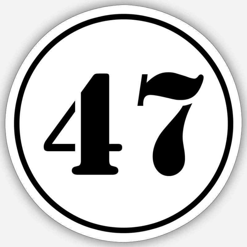 NUMMER 47 Siebenundvierzig Geburtstag Geschenk - Sticker Größe S (10 x 10 cm) - Mattweiß