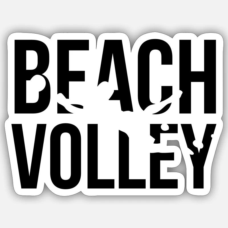 beach volley - Sticker size S (10 x 10 cm) - white matte