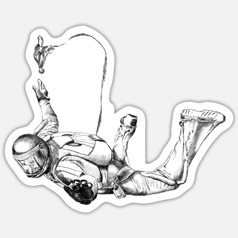 Skydiver - Sticker taille S (10 x 10 cm) - blanc mat
