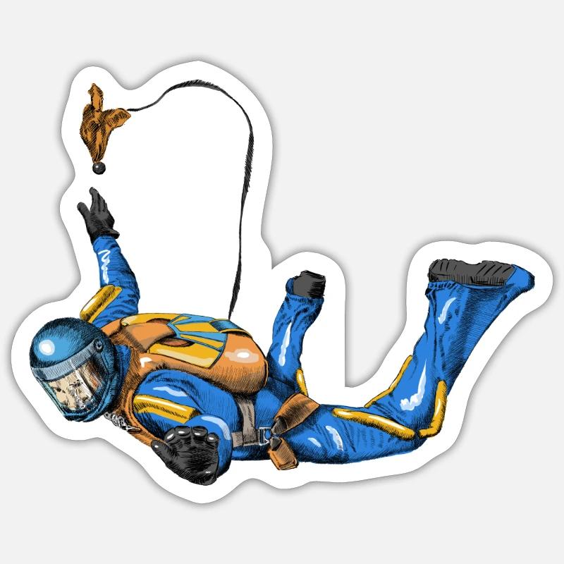 skydiver - Sticker size S (10 x 10 cm) - white matte