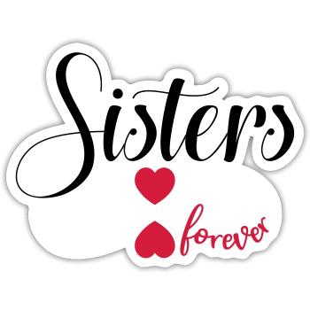 Schwestern für immer - BFF Sisters forever - Sticker Größe S (10 x 10 cm) - Mattweiß - Vorne