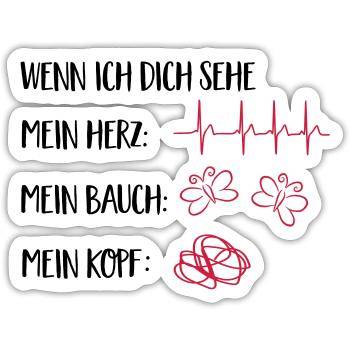 verliebt - Sticker Größe S (10 x 10 cm) - Mattweiß - Vorne