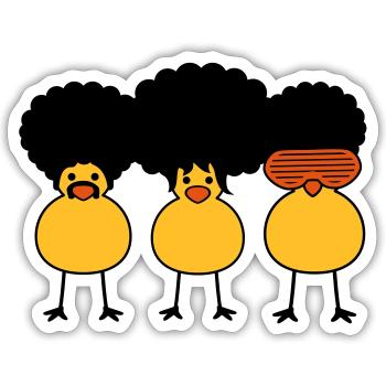 Funky Chicks - Sticker taille S (10 x 10 cm) - blanc mat - Devant