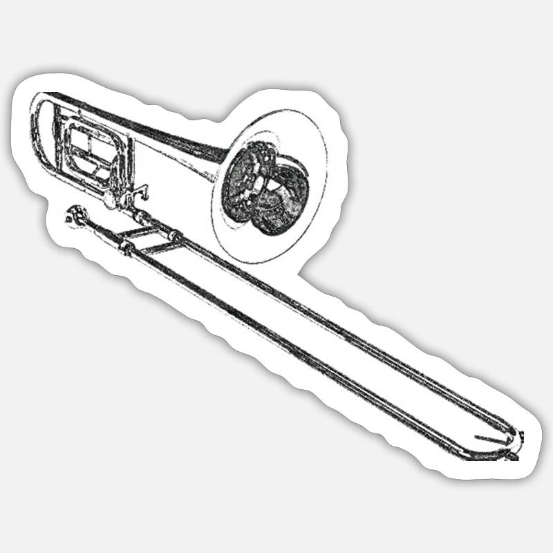 trombone Sticker size S (10 x 10 cm)