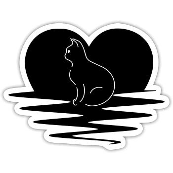Katze - Sticker Größe S (10 x 10 cm) - Mattweiß - Vorne