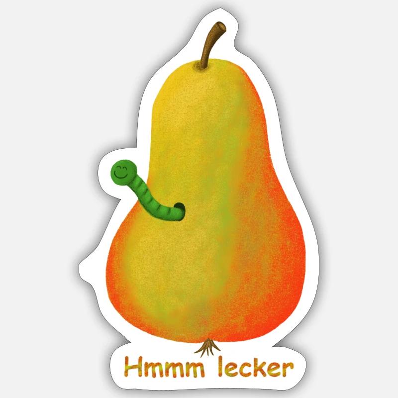 Poire - Sticker taille S (10 x 10 cm) - blanc mat