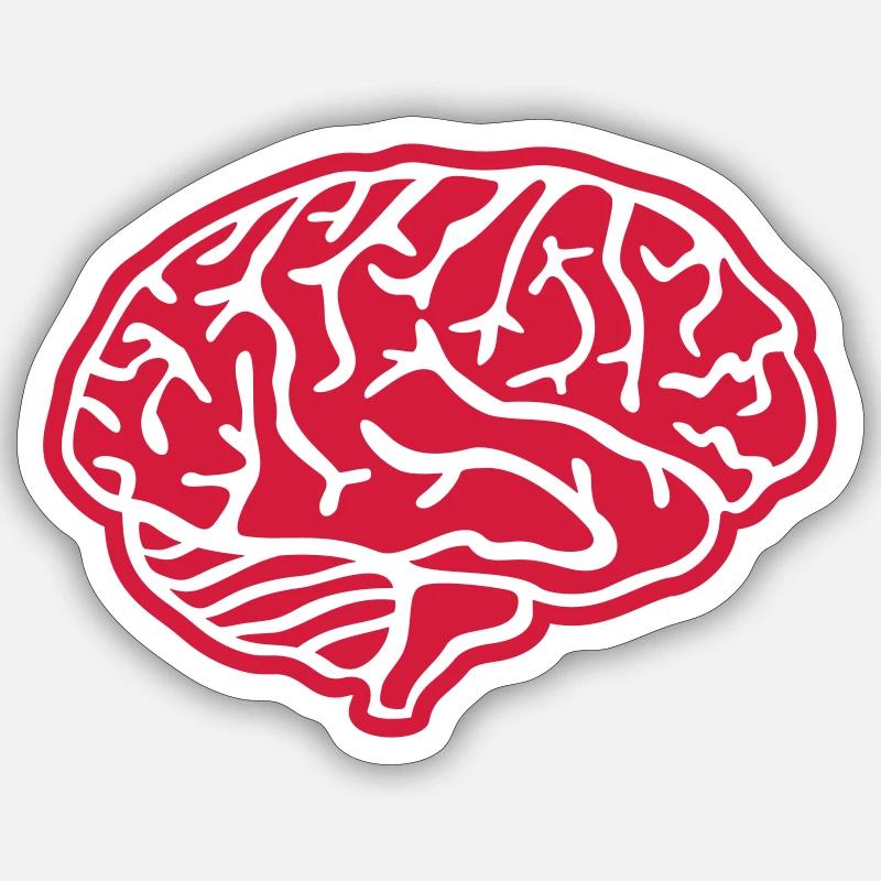 Brain - Sticker size S (10 x 10 cm) - white matte