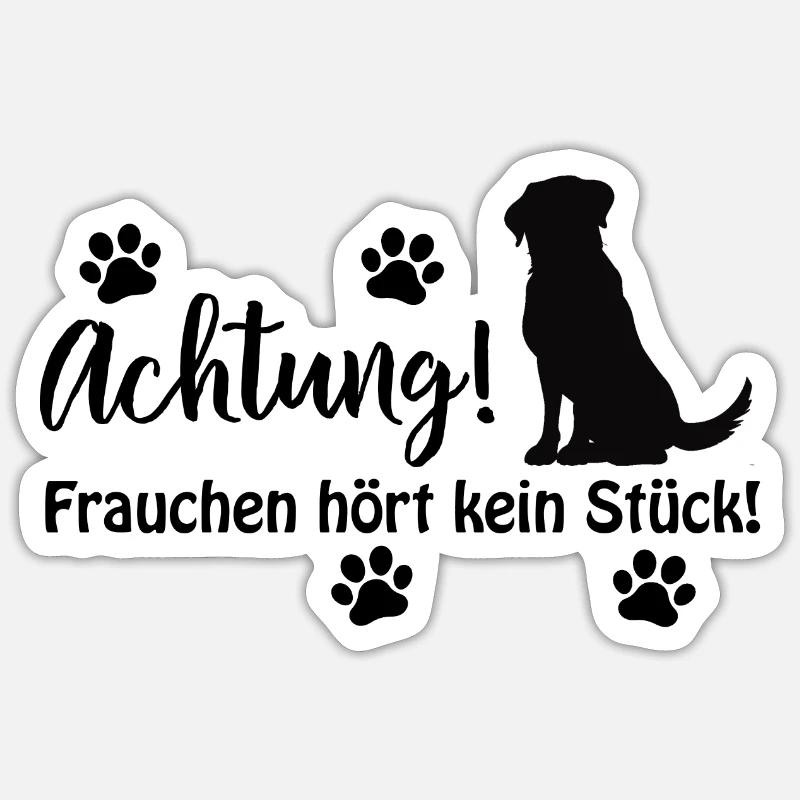 Attention! Maîtresse n'entend pas un morceau! - Sticker taille S (10 x 10 cm) - blanc mat