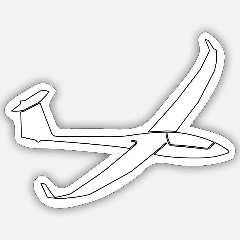 Planeur Discus planeurs planeurs glissent Stroke - Sticker taille S (10 x 10 cm) - blanc mat