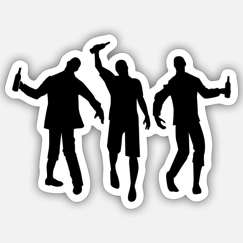 Drunk Zombies Sticker size S (10 x 10 cm)