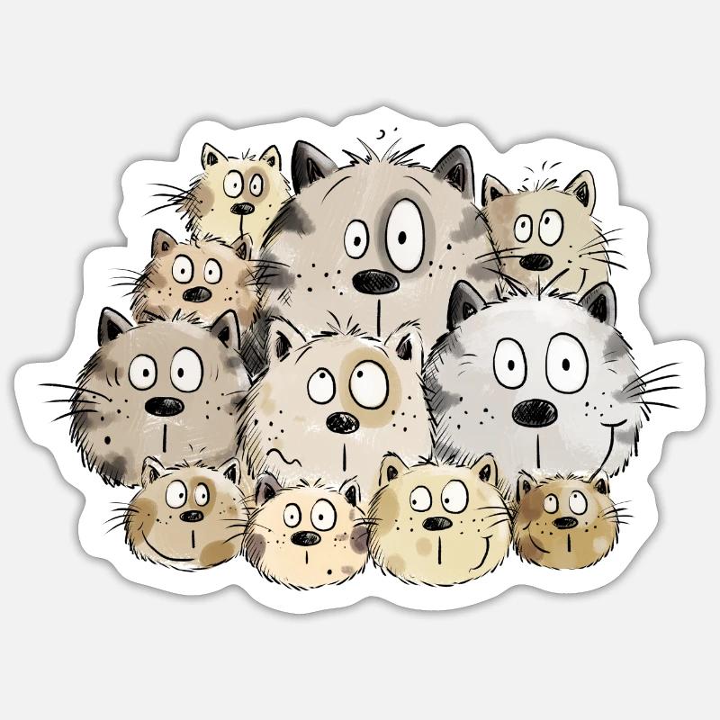 Chats drôles I chaton chat cadeau me manque Sticker taille S (10 x 10 cm)