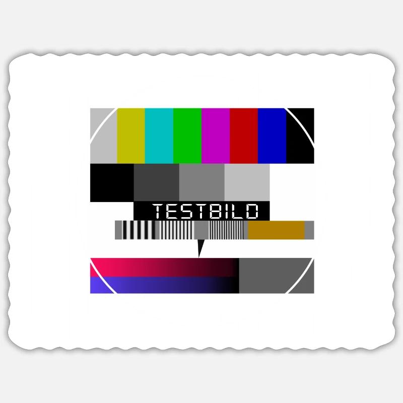 Testbild Offline Sendepause TV Test - Sticker Größe S (10 x 10 cm) - Mattweiß