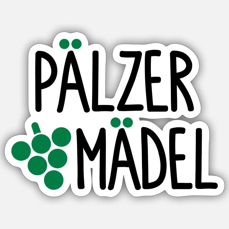 Pälzer Mädel - Sticker taille S (10 x 10 cm) - blanc mat