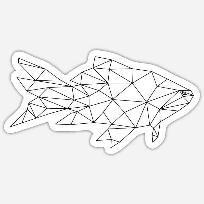 Poisson - Sticker taille S (10 x 10 cm) - blanc mat