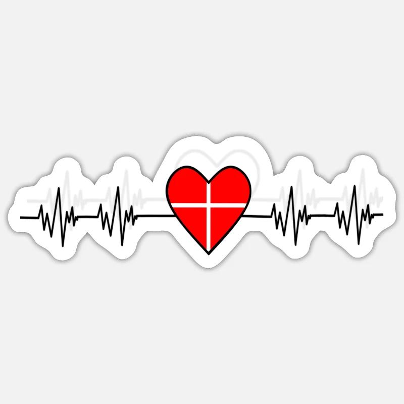 Dänemark - Sticker størrelse S (10 x 10 cm) - mat hvid