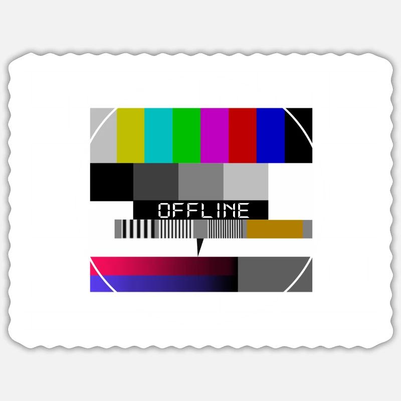 offline, internet, Testbild, tv Sticker Größe S (10 x 10 cm)