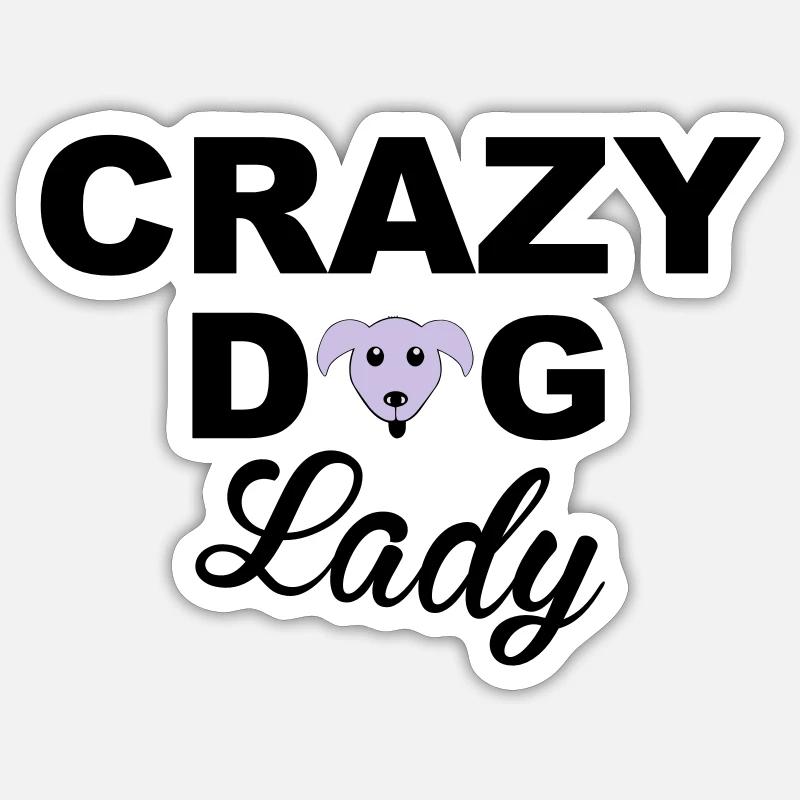 Dog Lady - Sticker taille S (10 x 10 cm) - blanc mat