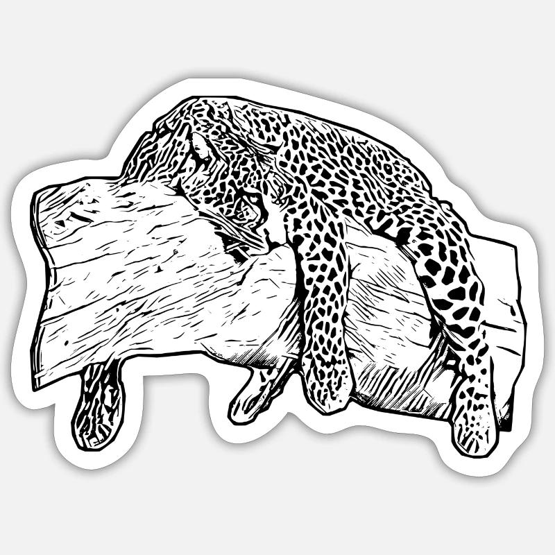 Leopard - Sticker Größe S (10 x 10 cm) - Mattweiß