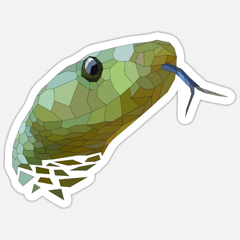 Snake Geometric Low Poly - Sticker size S (10 x 10 cm) - white matte