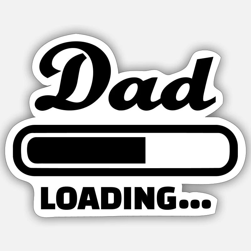 Dad Loading - Sticker taille S (10 x 10 cm) - blanc mat