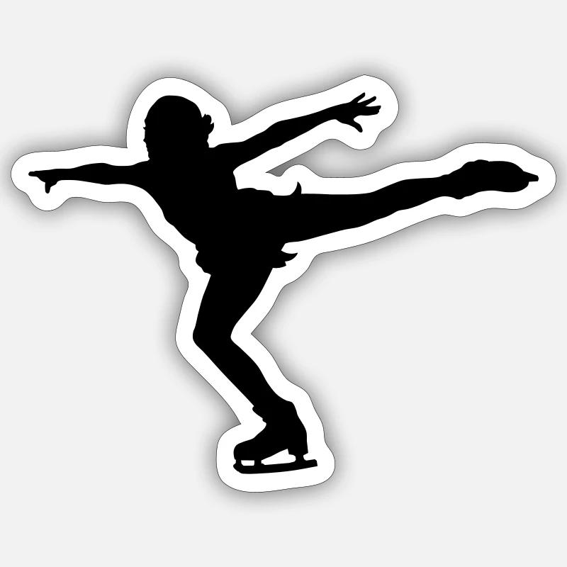 Eiskunstlauf - Sticker Größe S (10 x 10 cm) - Mattweiß