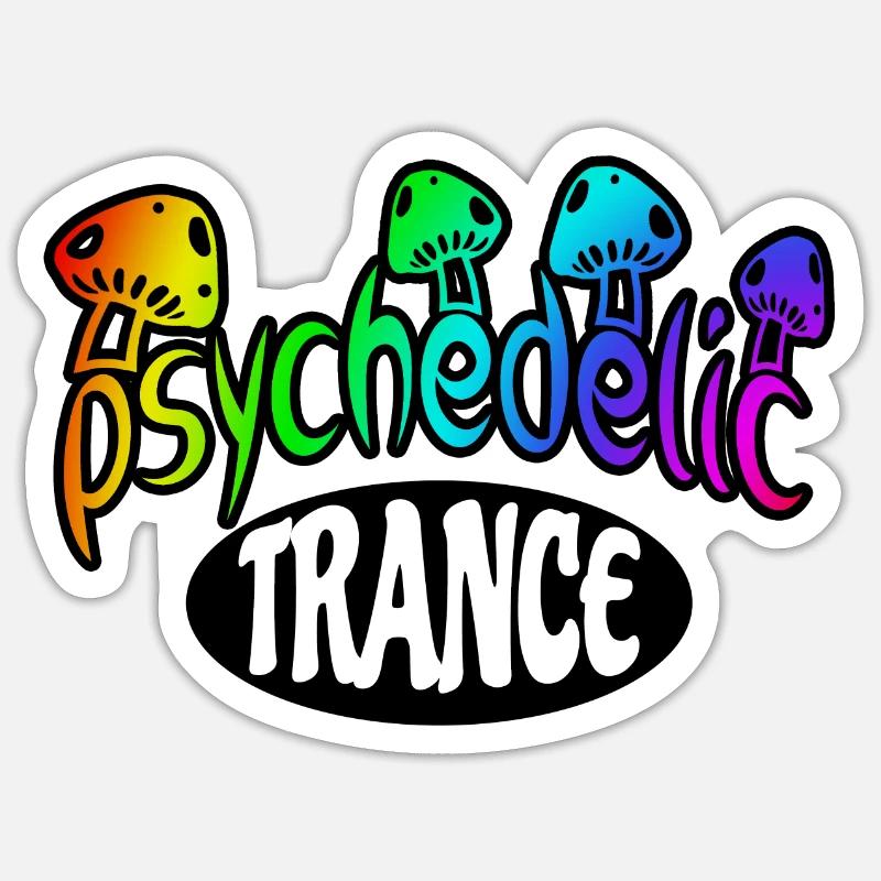 Psytrance - Sticker Größe S (10 x 10 cm) - Mattweiß