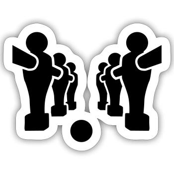 Tischkicker - Sticker Größe S (10 x 10 cm) - Mattweiß - Vorne