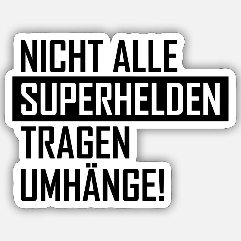 superheld - Sticker Größe S (10 x 10 cm) - Mattweiß