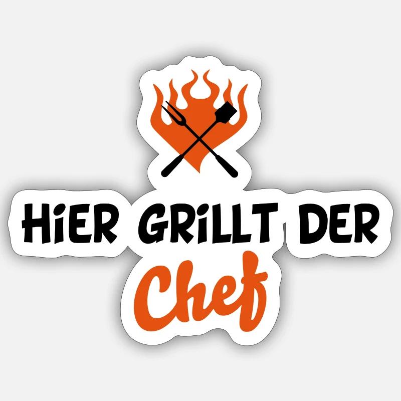 barbecue - Sticker size S (10 x 10 cm) - white matte