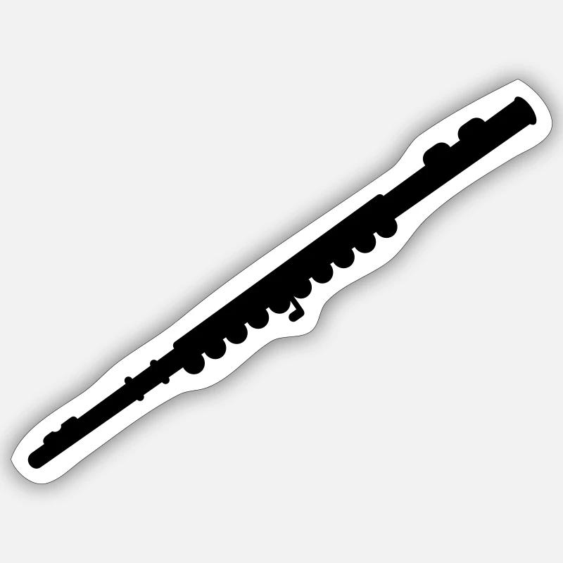 Flûte - Sticker taille S (10 x 10 cm) - blanc mat