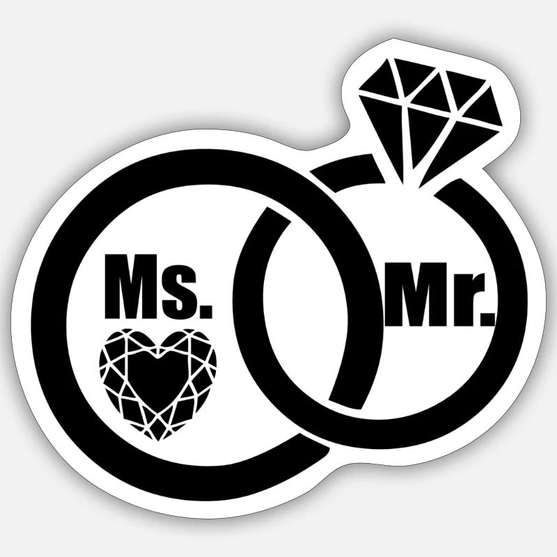 Wedding - Sticker size S (10 x 10 cm) - white matte