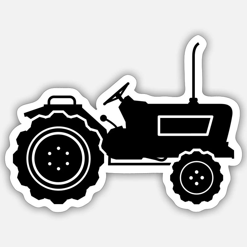 traktor - Sticker Größe S (10 x 10 cm) - Mattweiß