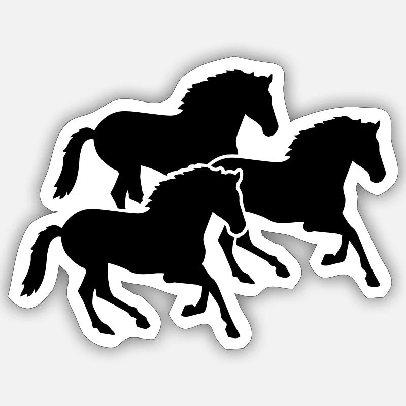 Pferde - Sticker Größe S (10 x 10 cm) - Mattweiß