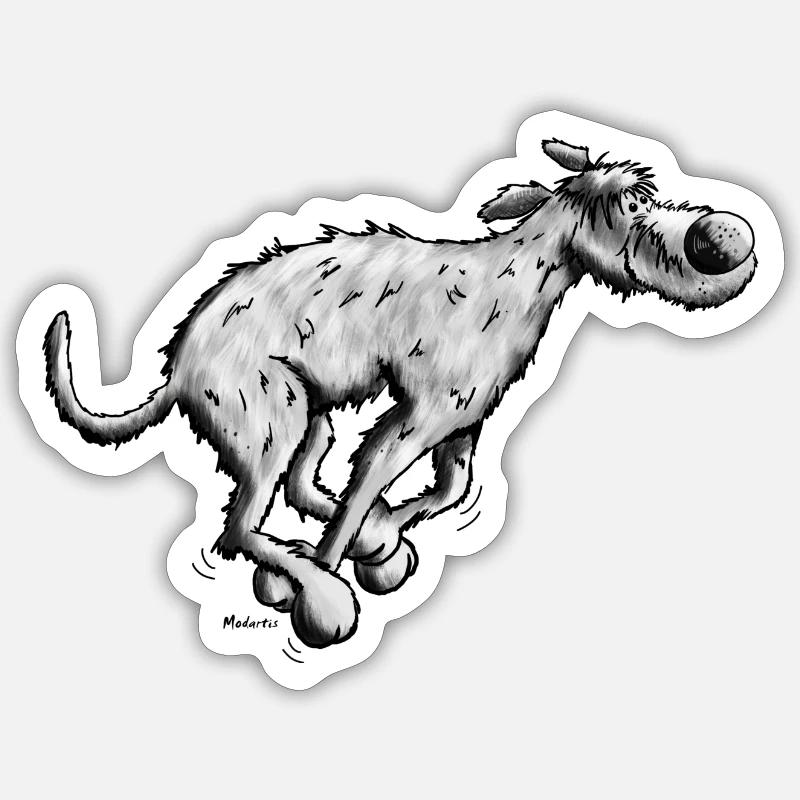 Mignon Irish Wolfhound - Sticker taille S (10 x 10 cm) - blanc mat