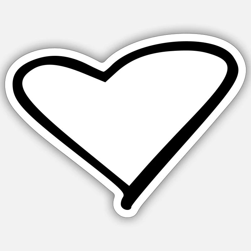 Coeur - Sticker taille S (10 x 10 cm) - blanc mat