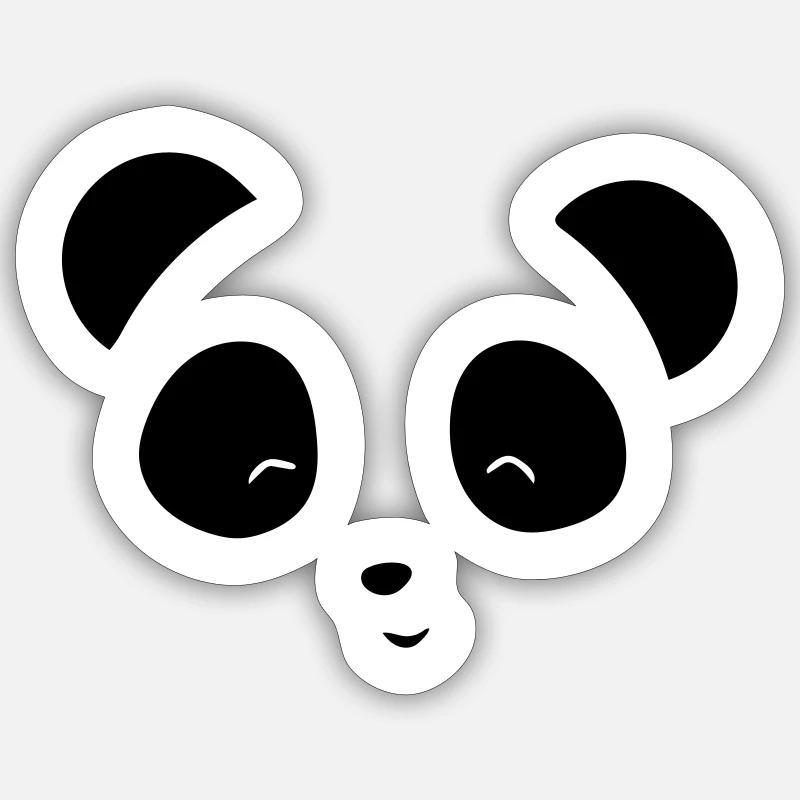 panda - Sticker taille S (10 x 10 cm) - blanc mat