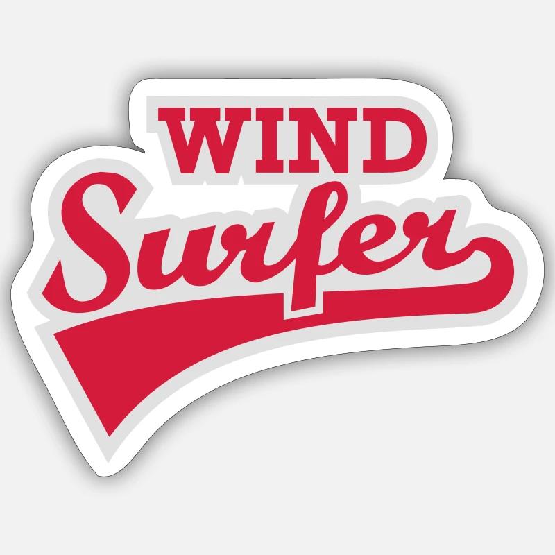 Windsurfer - Sticker taille S (10 x 10 cm) - blanc mat