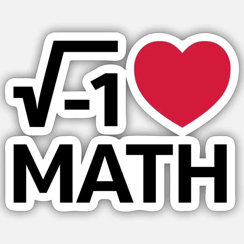 I Love Math - Sticker size S (10 x 10 cm) - white matte