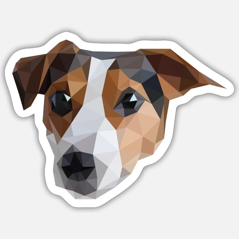 Jack Russel - Sticker taille S (10 x 10 cm) - blanc mat