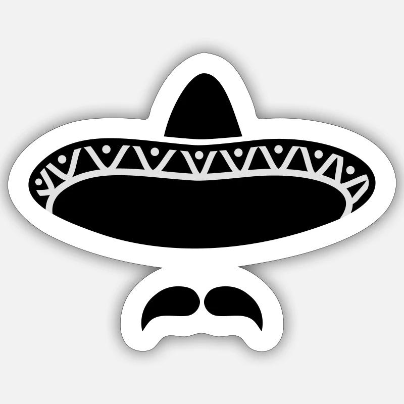sombrero - Sticker size S (10 x 10 cm) - white matte