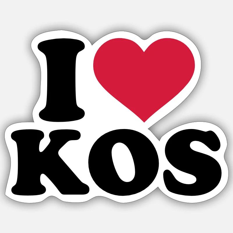 Kos - Sticker Größe S (10 x 10 cm) - Mattweiß