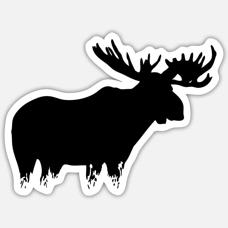 Elch - Moose Sticker Größe S (10 x 10 cm)