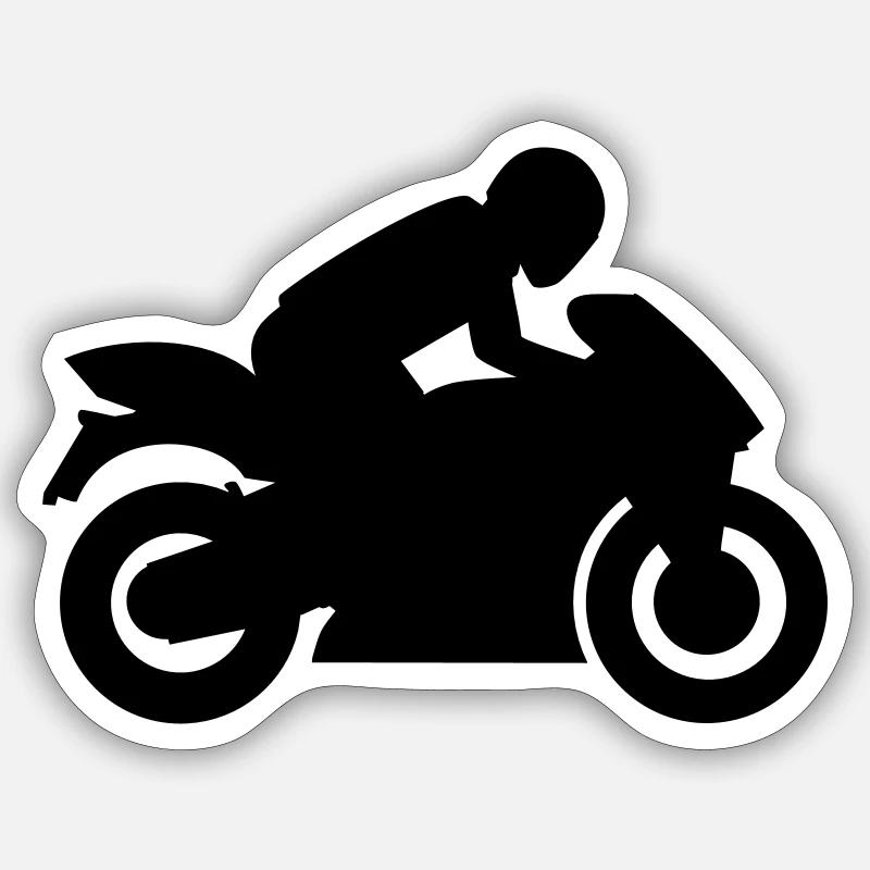 Motocycle - Sticker taille S (10 x 10 cm) - blanc mat