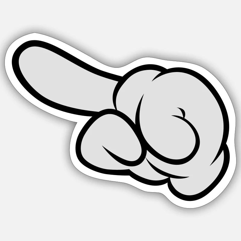 Comic Hand Pointing (Left) Sticker size S (10 x 10 cm)
