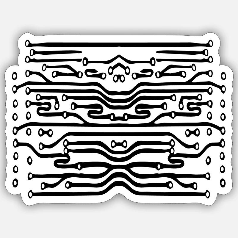 design lines microchip disk pattern cool lines Sticker size S (10 x 10 cm)