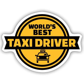 Best taxi driver - Sticker size S (10 x 10 cm) - white matte - Front