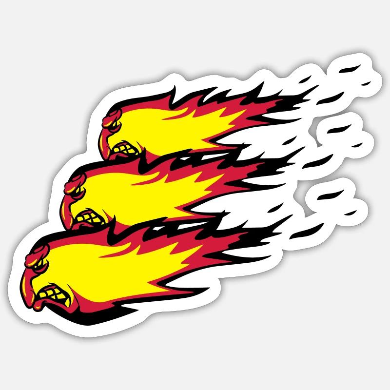Fire flame formation de boule de feu agro Sticker taille S (10 x 10 cm)